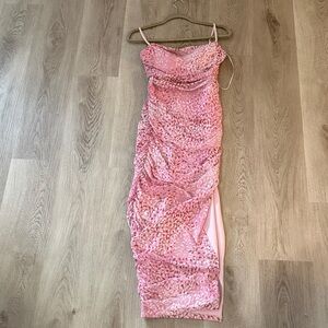 Express Blush Pink Ruched Maxi Dress